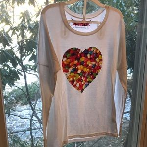 Girls long sleeve T-shirt w jelly bean heart